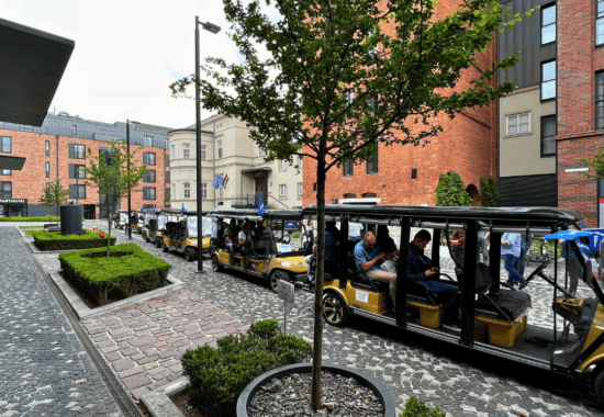 Golf buggy tour route through Podgorze, Krakow