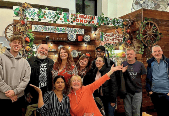 Group photo, vodka tasting tour Krakow