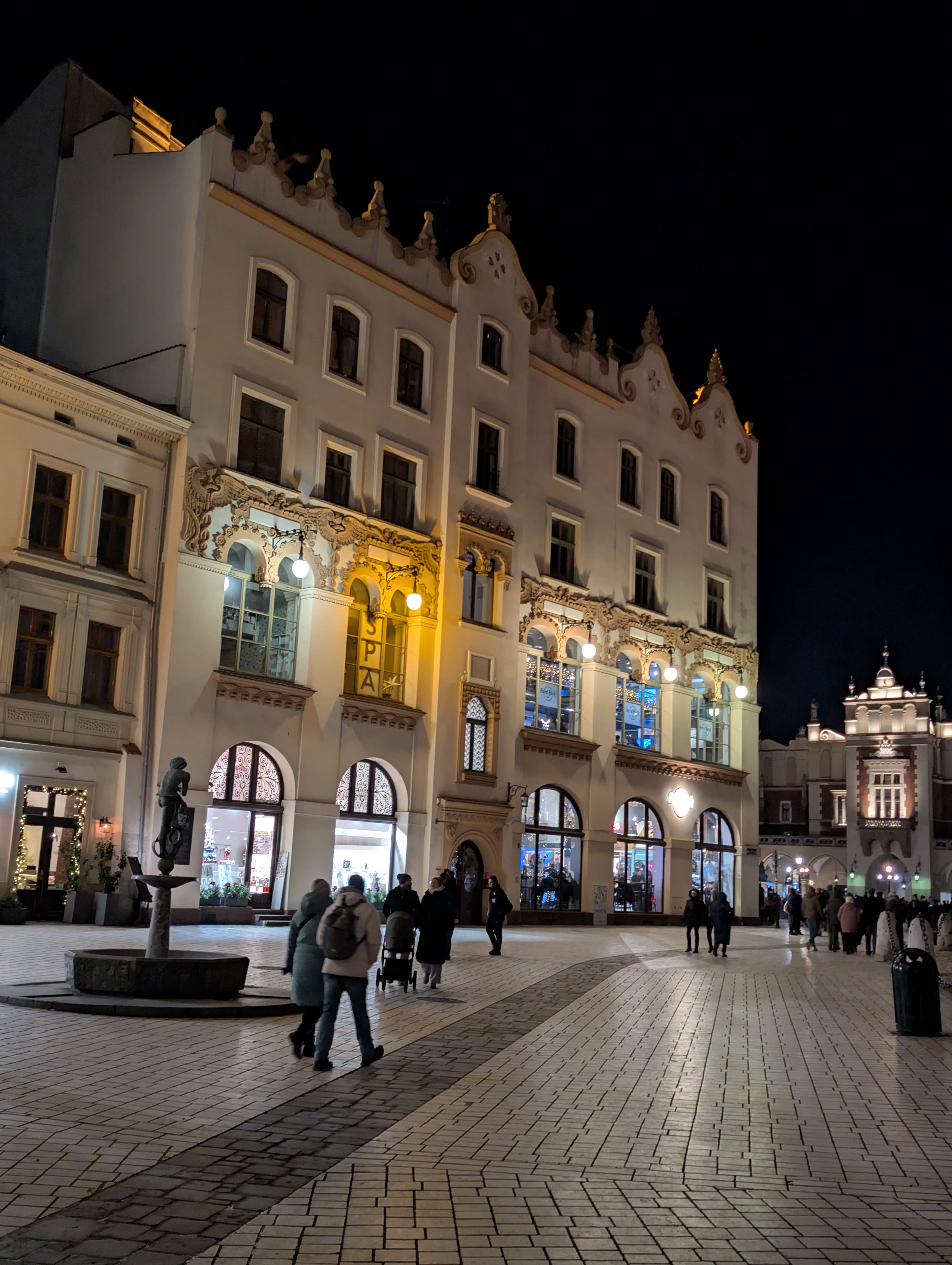 Krakow Old Town at night, safe for tourists